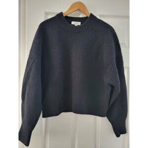 COS Womens Black chunky knit Sweater size Large Minimalist Career soft Neutral